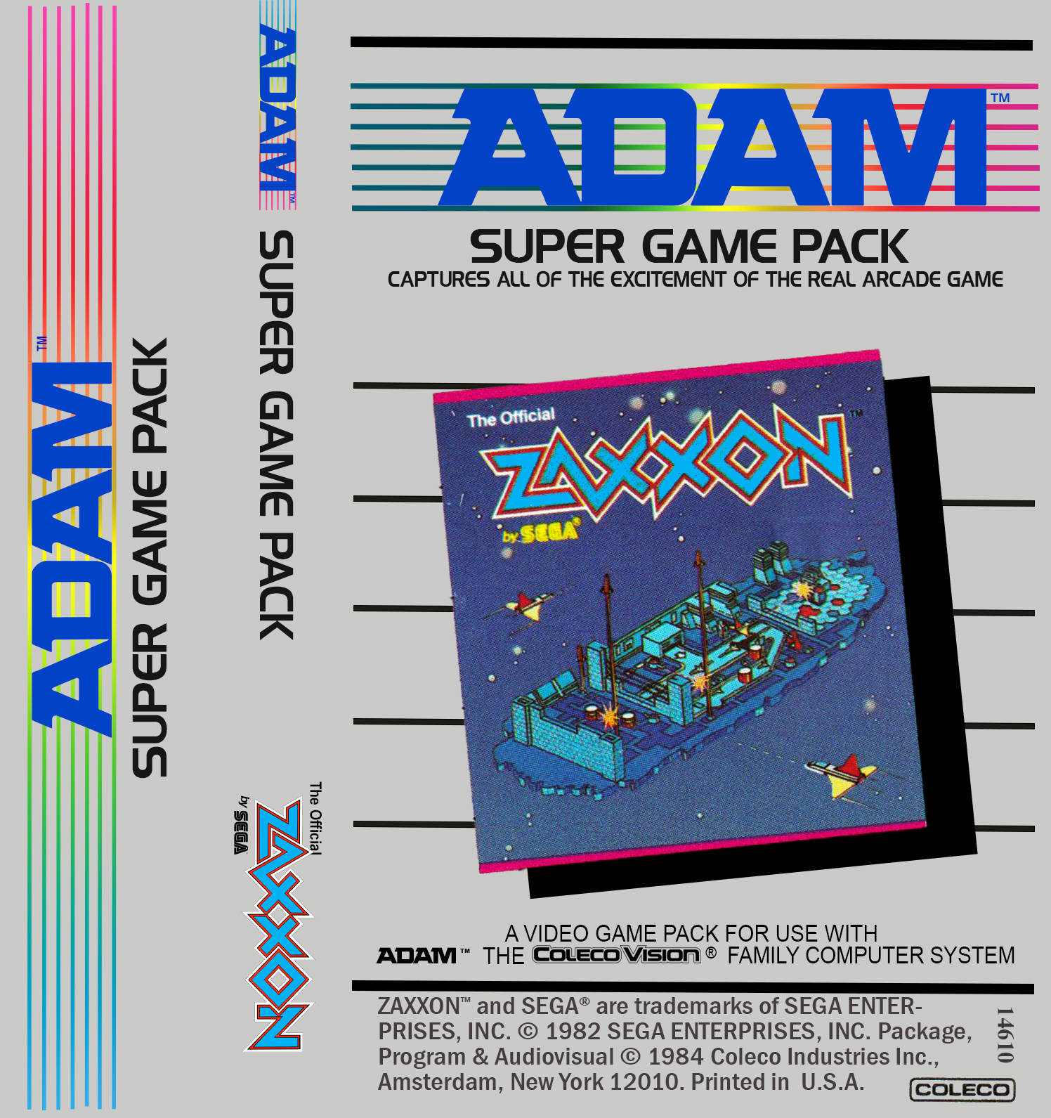 Zaxxon J-Card for ColecoVision ADAM